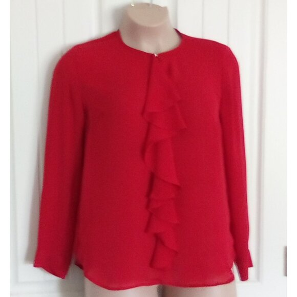 Simply Styled By Sears Red Ruffled Blouse XL - Picture 1 of 5